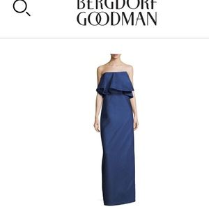 Halston Heritage $700 dress worn1x 0 sz Bergdorf Goodman xs 2 blue Prom Wedding